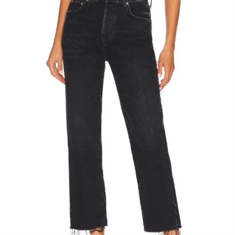 Like New Citizens of Humanity Florence Wide Straight Jeans – Black Wash